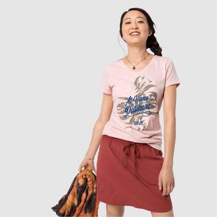 T-shirt Jack Wolfskin At Home Mujer Rosas Mexico-1342671